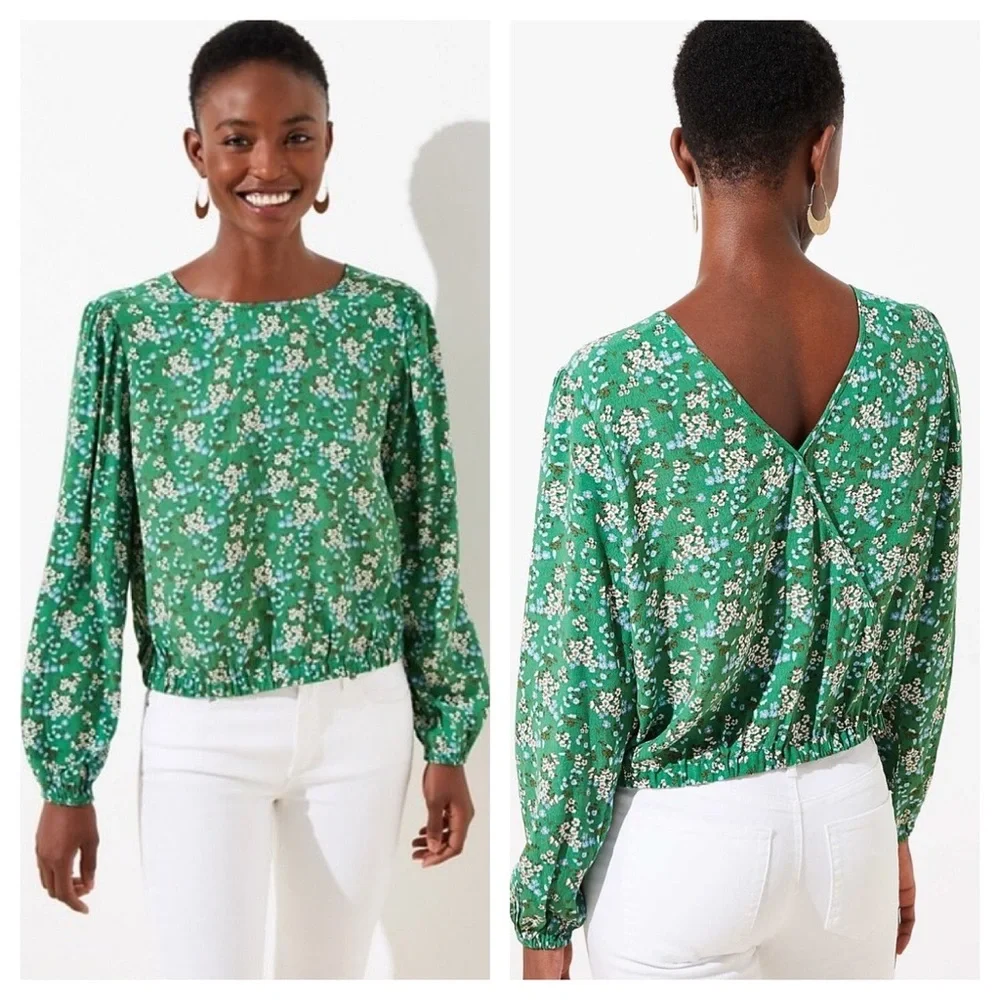 Loft Buttercup Wrapped Back Cropped Top - Picture 1 of 6